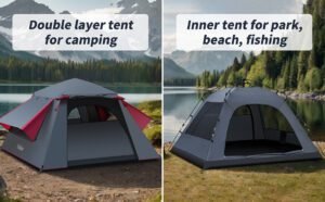 yafaca 3-person pop-up tent interior black forest 2025